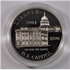 Image 1 : 2-2001 U.S. CAPITOL VISITOR CENTER SILVER DOLLAR BOX/COA