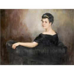 Mayer Alajos (Budapest, 1878 - ?) Hölgy diadémmal, 1910