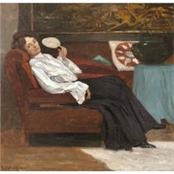 Berkes  Antal (Budapest, 1874 - Budapest, 1938) Hölgy legyezovel, 1905