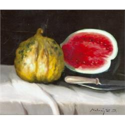 Molnár Z. János (Cservenka, 1880 - Gödöllo, 1960) Dinnyés csendélet