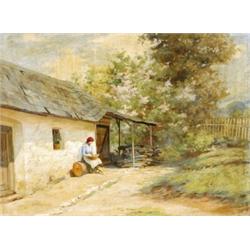 Szontágh Tibor (Máramarossziget, 1873 - Miskolc, 1930) Falusi udvar