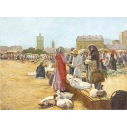 Erdossy Béla (Ekel, 1871 - Budapest, 1928) Piaci jelenet