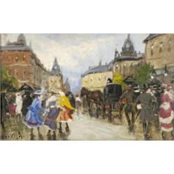 Berkes  Antal (Budapest, 1874 - Budapest, 1938) Utcai forgatag