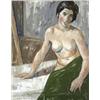 Image 1 : Mazsaroff Miklós (Alsózsolca, 1929 - ?) Akt zöld lepellel