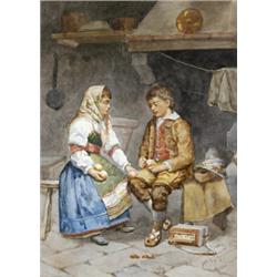 Schwicher, A jelzéssel, 1900 körül  Gyerekek