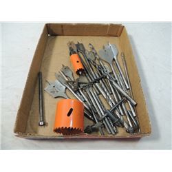 BOX LOT DRILL BITS HOLE SAWS WOOD METAL STEEL