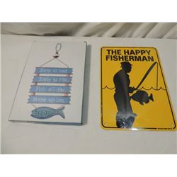 FISHING SIGNS CABIN DECOR TWO AS SHOWN