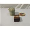 Image 2 : LOT 3 TRINKET BOXES WOOD COMPOSITE METAL