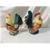 Image 2 : PAIR CHICKEN ROOSTER STATUES FIGURES CERAMIC