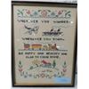 Image 1 : ANTIQUE FRAMED NEEDLEPOINT TRAVEL LUCK