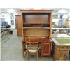 Image 1 : PINE LIGHT MAHOGANY FINISH COMPUTER DESK HUTCH