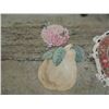 Image 1 : 2 FRUIT SHAPE THROW RUGS VINTAGE PEAR FLOWER