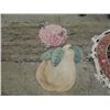 Image 2 : 2 FRUIT SHAPE THROW RUGS VINTAGE PEAR FLOWER