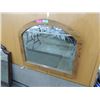 Image 1 : ETCHED GLASS OAK WOOD WOODEN FRAMED MIRROR