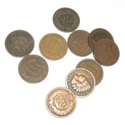 10 TOTAL INDIAN HEAD PENNIES *MIXED DATES & GRADES*!! INDIAN HEAD CENTS CAME OUT OF SAFE!!