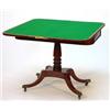 Image 2 : Regency mahogany and brass inlaid card table, the folding top with rosewood banding and baize lin…