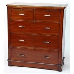 Victorian walnut chest, fitted two short above three graduated long drawers on a plinth base…