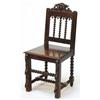 Image 1 : Victorian oak hall chair with lion mask backrail and bobbin turned supports…