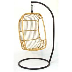 Cane egg chair on a iron stand…