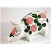 Image 1 : Large Plitcha pig, hand painted with flowers, marks to base, 25cm long…