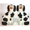 Image 1 : Pair of Victorian Staffordshire black and white dogs, 25cm high…