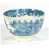 Image 1 : Early 19th century English pottery teabowl decorated with a blue and white 'Willow' pattern, 4cm …