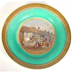 Victorian Prattware plate, printed with a street scene entitled 'Shakespeare's House, Henley Stre…