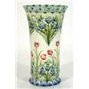 Image 1 : Large cylindrical Moorcroft MacIntyre vase with flared rim hand painted with tubelined flowers on…