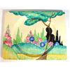 Image 1 : Clarice Cliff Bizarre 'Biarritz' rectangular plate decorated with flowers and trees, black Bizarr…