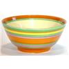 Image 1 : Clarice Cliff Bizarre bowl for Libertys hand painted with green, purple, brown and yellow bands, …