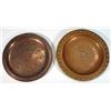 Image 1 : Two copper Arts & Crafts circular dishes, embossed with stylised flowers, largest 25cm diameter…