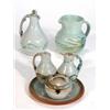 Image 1 : Anthony Richards Penzance studio pottery jug, vinaigrette and three piece cruet on stand, impress…