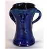 Image 1 : Blue glazed Barum Barnstaple tyg with fluted rim, incised marks to base, 12cm high…