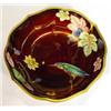 Carltonware Rouge Royale dish hand painted with a kingfisher amongst leaves, fairies and water li…