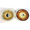 Image 1 : Two Susie Cooper circular dishes hand painted with stylised flowers and leaves onto a swirled gro…