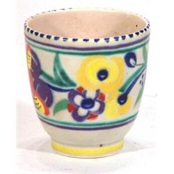 Small Poole pottery vase hand painted with a band of stylised flowers, printed marks to base, 8cm…