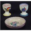 Image 1 : Poole Carter Stabler Adams floral dish and two Poole pottery eggcups with hand painted floral des…