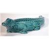 Image 1 : Turquoise glazed Poole crocodile, marks to base, 28cm in length…