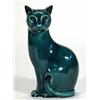 Image 1 : Turquoise glazed Poole pottery seated cat, 18cm high…