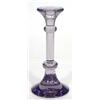 Image 1 : Purple Val St Lambert glass candlestick, etched marks to base, 29cm high…