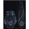 Image 1 : Kosta clear glass vase, etched with a young child and a clear tapering glass vase with white spir…