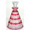 Image 1 : Victorian clear and cranberry coloured cut glass decanter and stopper, 24cm high…