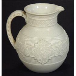 White glazed Victorian Copeland  parian jug, lozenge marks to base…