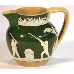 Victorian Copeland Spode jug relief moulded with golfers…