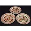 Three Victorian Ashworth ironstone plates hand coloured and transfer printed with a floral Imari …