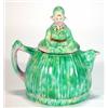 Image 1 : Mottled green glazed Arthur Wood crinoline lady teapot, marks to base, 20cm high…