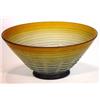 Amber and blue wavy Art glass bowl, 24cm high…