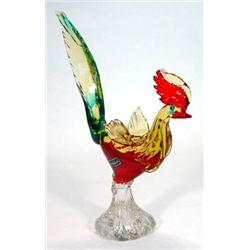 Multi coloured Murano glass cockerel, 50cm high…