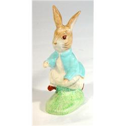 Large hand painted Royal Albert Beatrix Potter 'Peter Rabbit', marks to base, 18cm high…