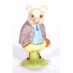 Hand painted Royal Albert Beatrix Potter's 'Pigling Bland', brown back stamp…